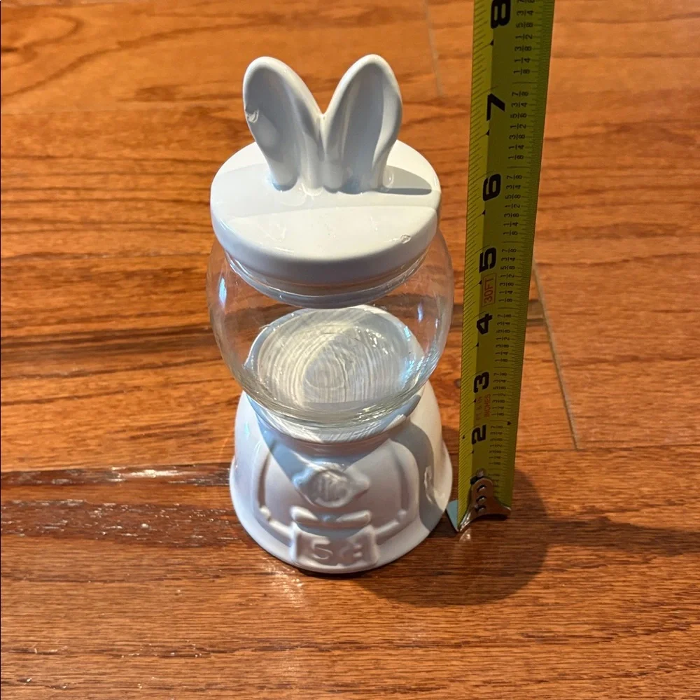 White Bunny Ear Candy Jar